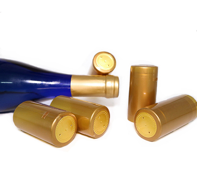 La bouteille de vin thermo-rétrécissable de PVC capsule la couleur d'or de taille de 65mm