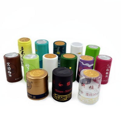 Enveloppe faite sur commande de rétrécissement de la chaleur de PVC de Logo Bottle Top Shrink Capsules 65mm pour des bouteilles de vin
