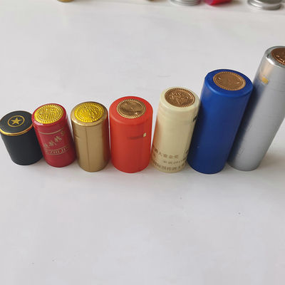 Enveloppe faite sur commande de rétrécissement de la chaleur de PVC de Logo Bottle Top Shrink Capsules 65mm pour des bouteilles de vin